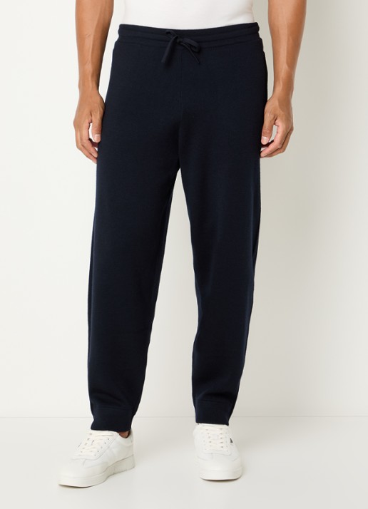 Armani Tapered fit joggingbroek in scheerwolblend