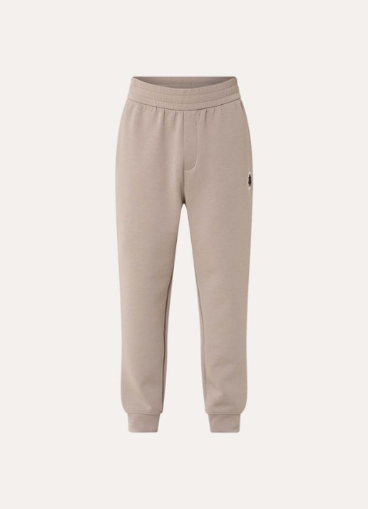 Armani Tapered fit joggingbroek met logo en steekzakken - voorkant 2 zand
