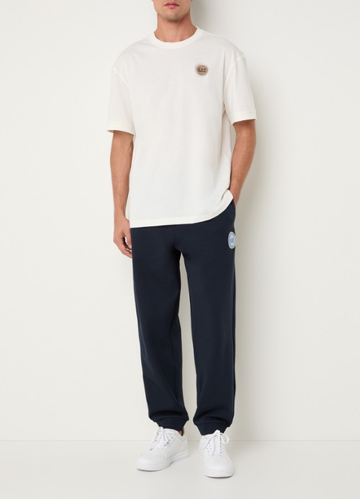Armani Tapered fit joggingbroek met logo en steekzakken - voorkant 5 donkerblauw