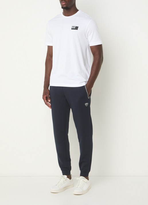 Armani Tapered fit joggingbroek met logo - voorkant 2 indigo