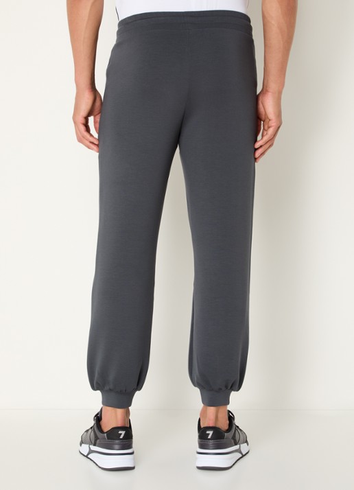 Armani Tapered fit joggingbroek met logo - achterkant 3 donkergrijs