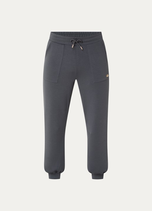 Armani Tapered fit joggingbroek met logo - voorkant 4 donkergrijs