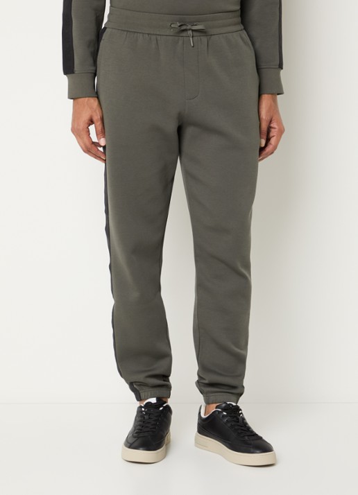 Armani Tapered fit joggingbroek met logoband met steekzakken - detail 4 olijfgroen
