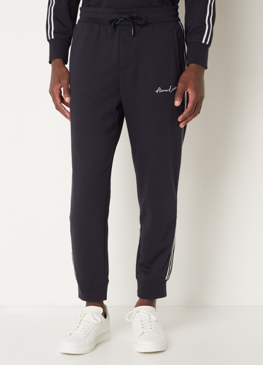 Armani Tapered fit joggingbroek met logoborduring en steekzakken