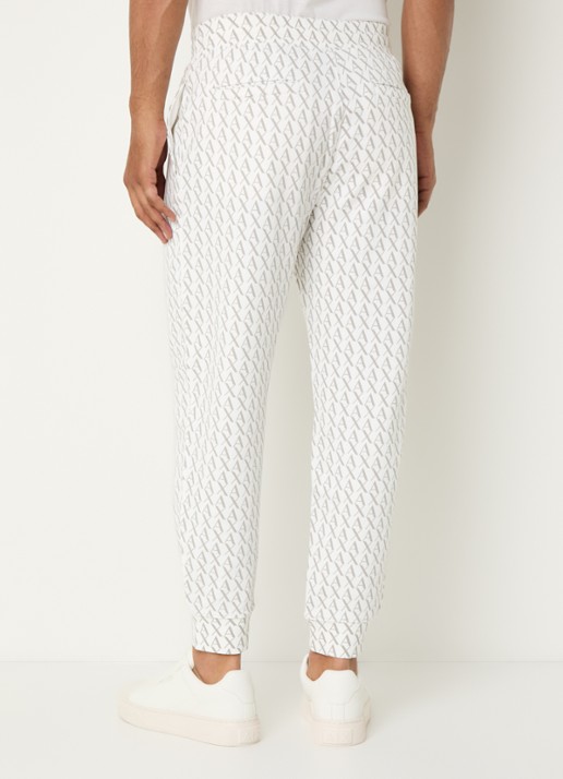 Armani Tapered fit joggingbroek met logoprint en steekzakken - achterkant 5 gebroken wit