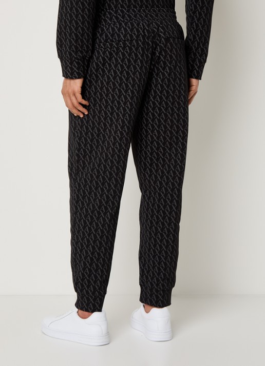 Armani Tapered fit joggingbroek met logoprint en steekzakken - achterkant zwart
