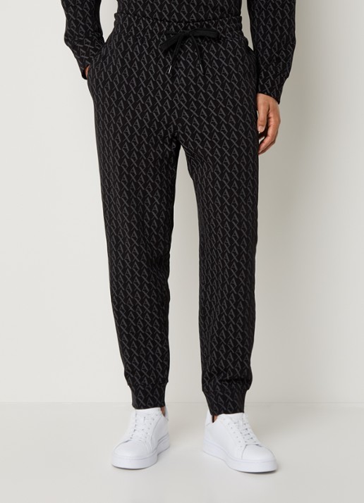 Armani Tapered fit joggingbroek met logoprint en steekzakken