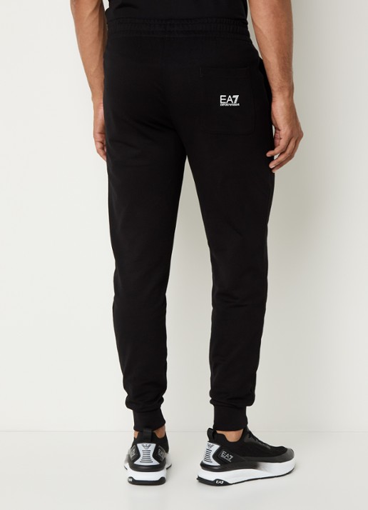 Armani Tapered fit joggingbroek met logoprint en steekzakken - achterkant zwart