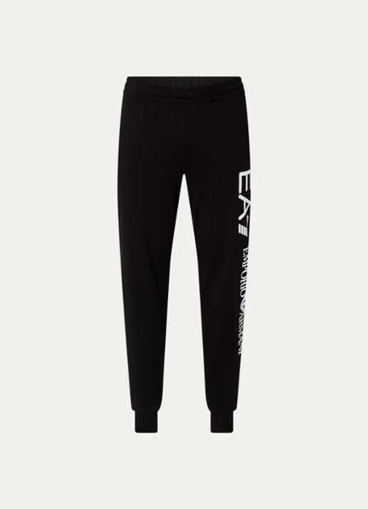 Armani Tapered fit joggingbroek met logoprint en steekzakken - voorkant 4 zwart