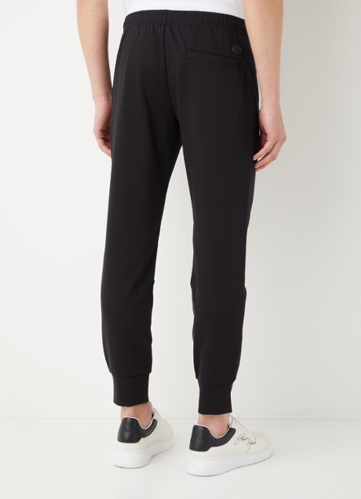 Armani Tapered fit joggingbroek met persplooi - achterkant zwart