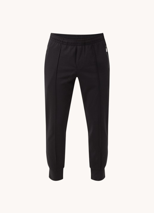 Armani Tapered fit joggingbroek met persplooi - voorkant 2 zwart