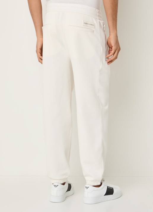 Armani Tapered fit joggingbroek met steekzakken - achterkant gebroken wit