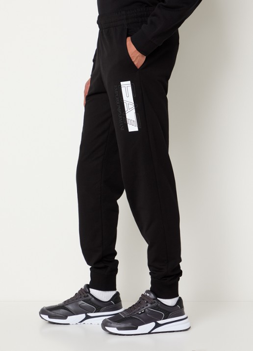 Armani Tapered fit joggingbroek met steekzakken - detail 2 zwart