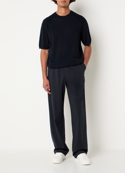 Armani Tapered fit joggingbroek met steekzakken - voorkant 4 donkerblauw