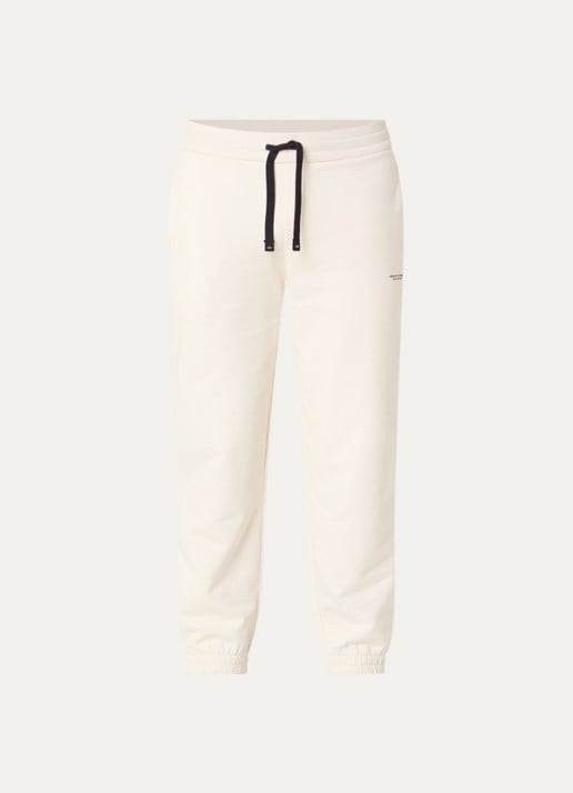 Armani Tapered fit joggingbroek met trekkoord - voorkant creme