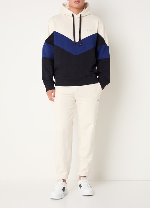 Armani Tapered fit joggingbroek met trekkoord - voorkant 2 creme