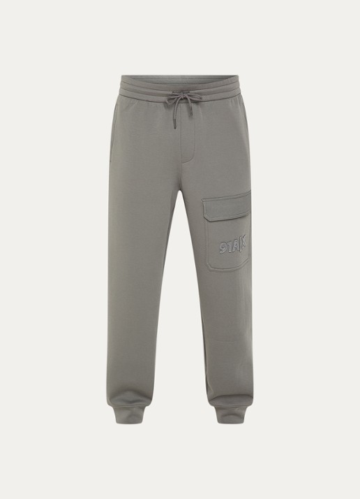 Armani Tapered fit joggingsbroek met logo - voorkant 2 donkergrijs
