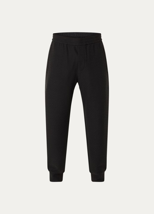 Armani Tapered fit joggingsbroek met logoborduring - voorkant zwart