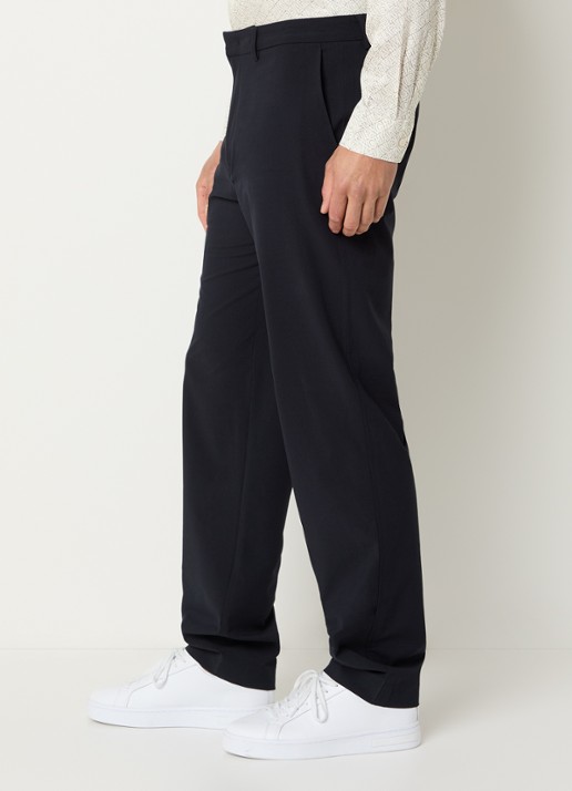 Armani Tapered fit pantalon met steekzakken - detail 2 donkerblauw