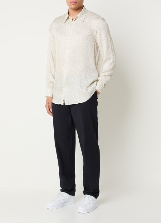 Armani Tapered fit pantalon met steekzakken - voorkant 4 donkerblauw
