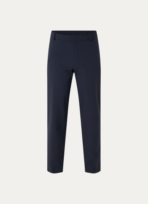 Armani Tapered fit pantalon van crêpe met steekzakken - voorkant donkerblauw