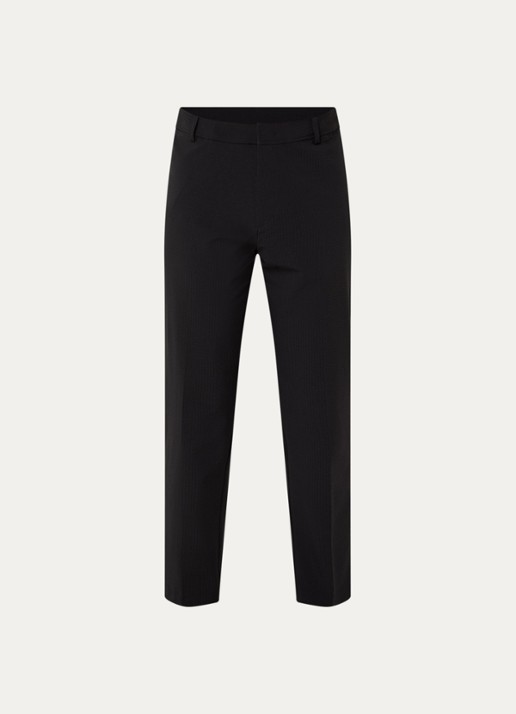 Armani Tapered fit pantalon van crêpe met steekzakken - voorkant zwart