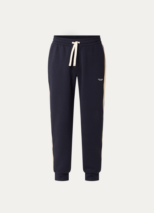 Armani Tapered fit trackpants met paspelzakken - voorkant 2 donkerblauw
