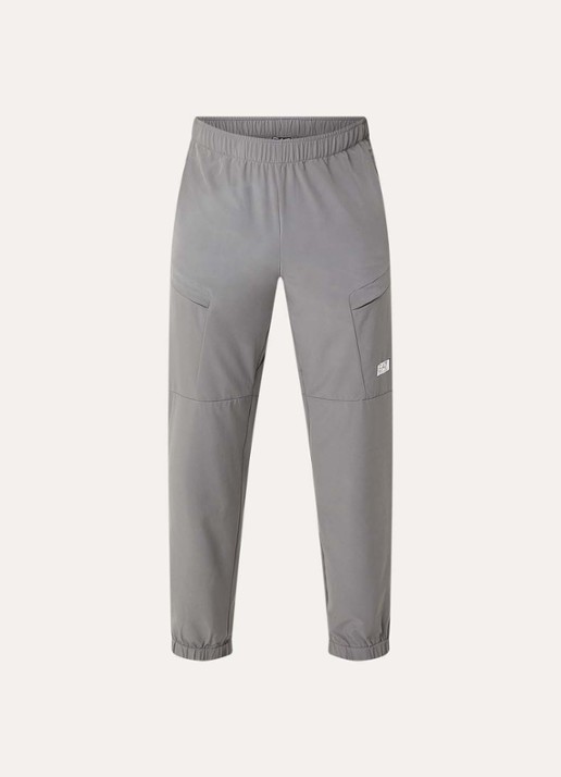 Armani Tapered fit trainingsbroek met logo - voorkant 4 smoked pearl / grijs