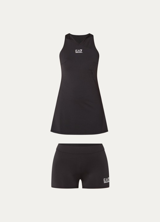 Armani Tennis jurk met logo - voorkant zwart