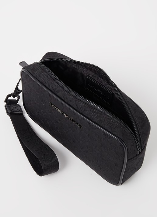Armani Toilettas met logoprint - detail zwart