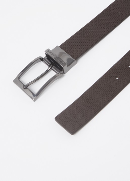 Armani TONGUE BELT - detail bruin