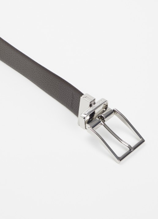 Armani Tongue riem van leer - detail 3 donkerbruin