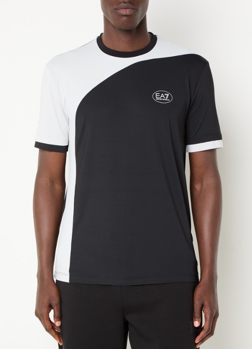 Armani Trainings T-shirt met logo - detail 2 zwart