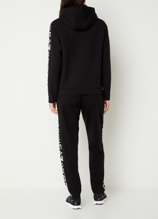 Armani Trainingspak met capuchon en logoprint - achterkant zwart
