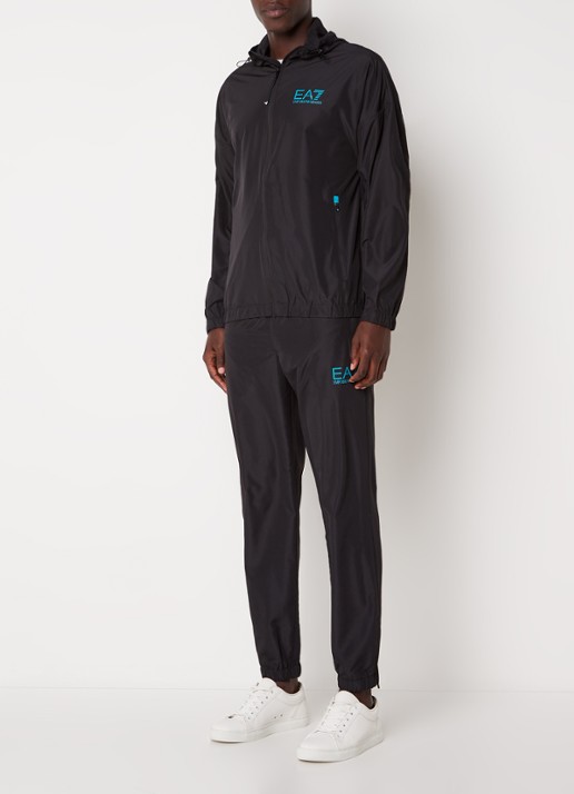 Armani Trainingspak met capuchon en ritszakken - detail zwart