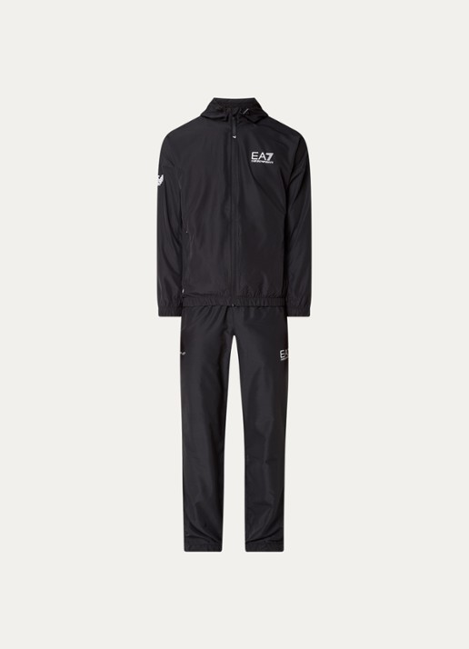 Armani Trainingspak met capuchon en ritszakken - voorkant 4 diepzwart