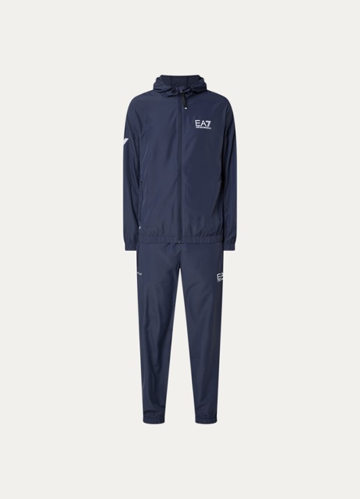 Armani Trainingspak met capuchon en ritszakken - voorkant 2 donkerblauw