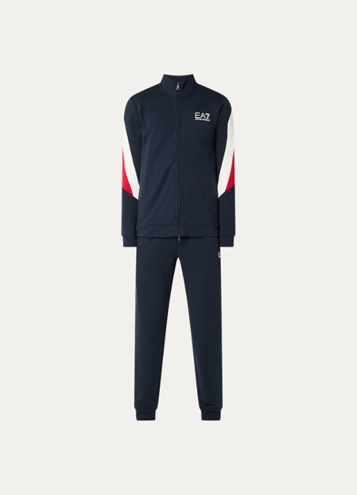 Armani Trainingspak met logo en steekzakken - voorkant donkerblauw