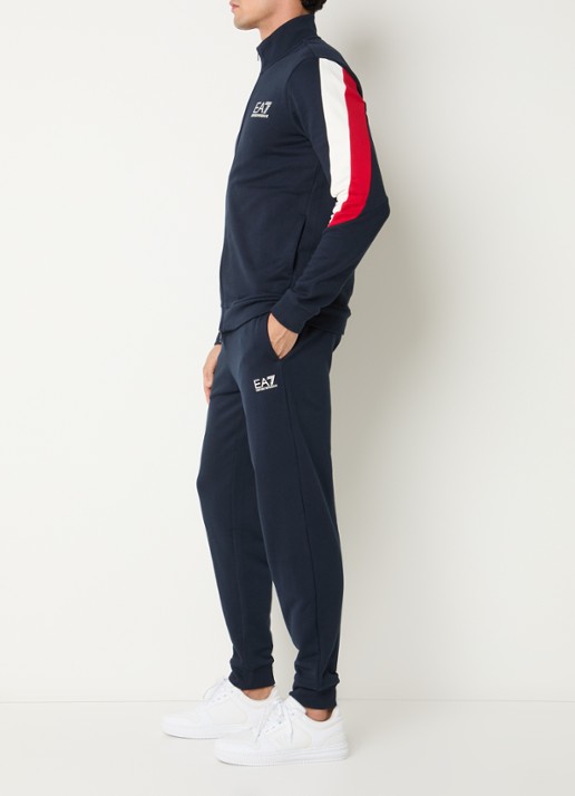Armani Trainingspak met logo en steekzakken - voorkant 2 donkerblauw