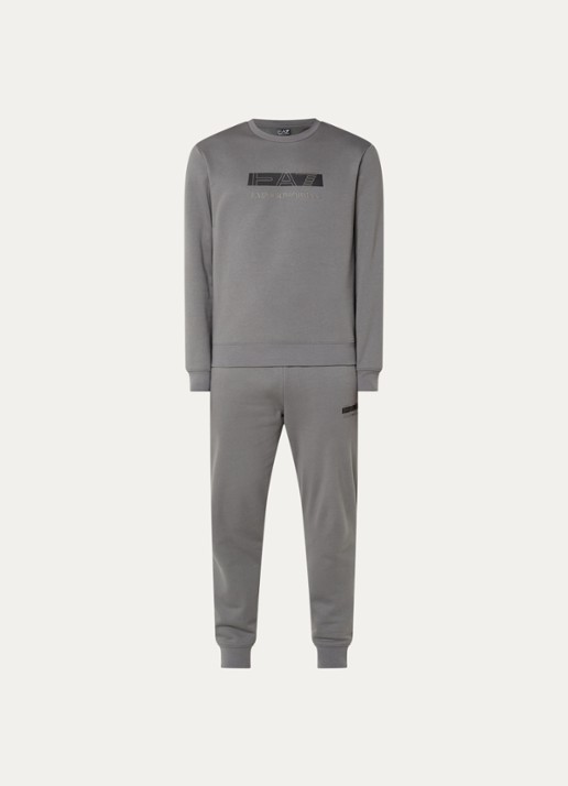 Armani Trainingspak met logo en steekzakken - voorkant 3 grijs