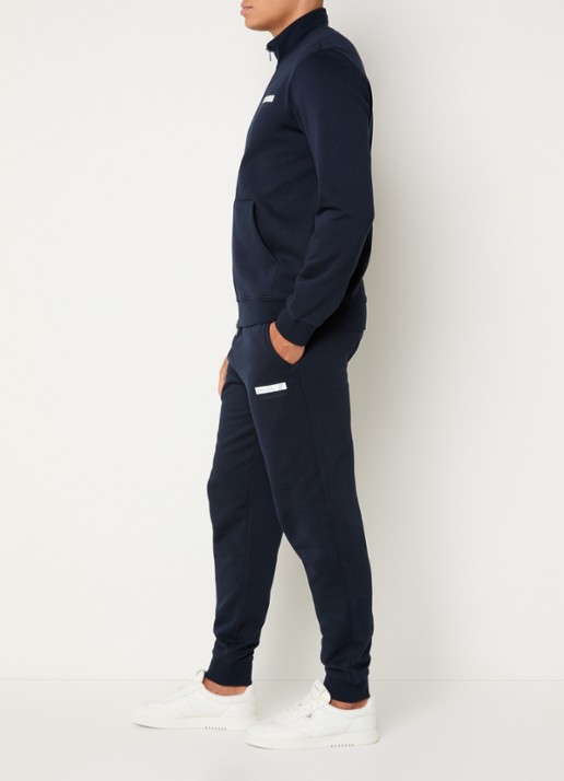Armani Trainingspak met logo en steekzakken - voorkant 2 donkerblauw