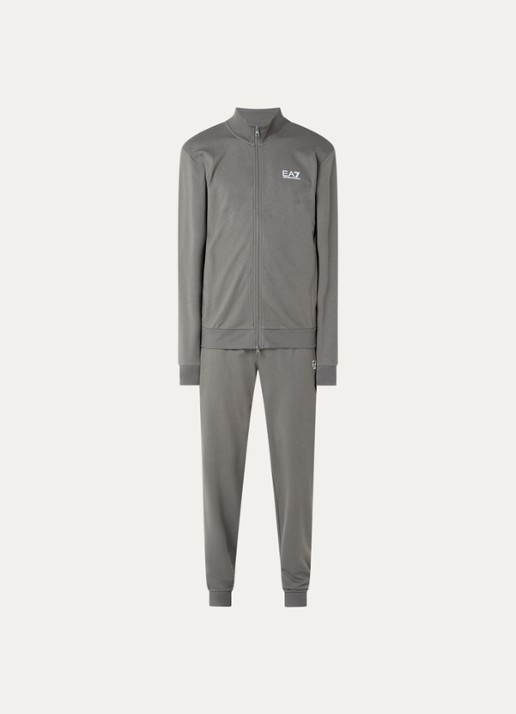 Armani Trainingspak met logo en steekzakken - voorkant grijs