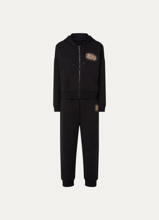 Armani Trainingspak met logo en steekzakken - voorkant zwart