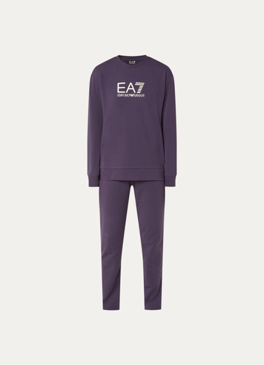 Armani Trainingspak met logo en steekzakken  - voorkant 3 paars