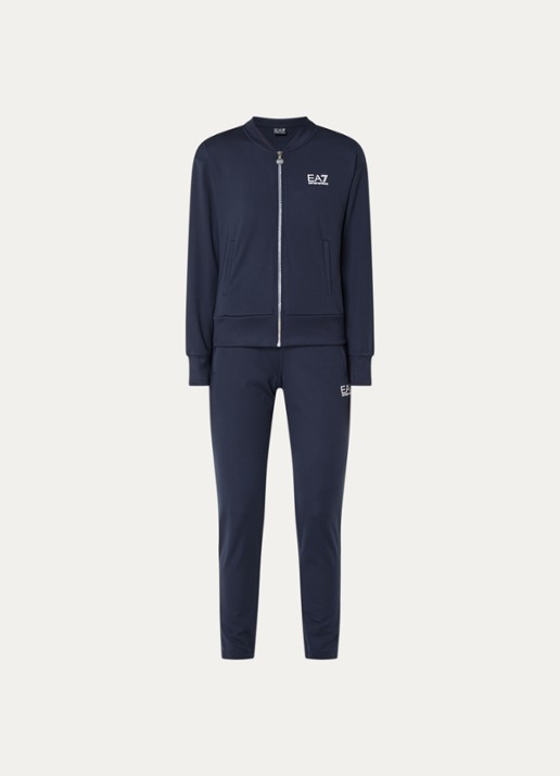 Armani Trainingspak met logo en steekzakken - voorkant 2 donkerblauw