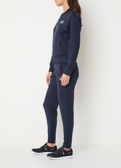Armani Trainingspak met logo en steekzakken - voorkant 3 donkerblauw