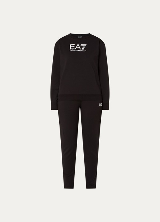 Armani Trainingspak met logoprint - voorkant 2 diepzwart