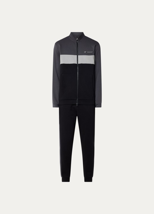 Armani Trainingspak met steekzakken en logo - voorkant zwart