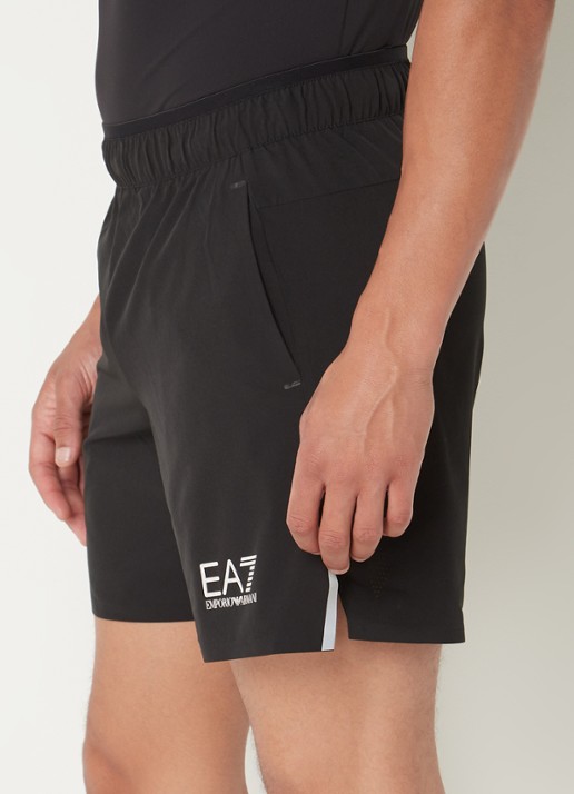 Armani Trainingsshorts met logoprint en steezakken  - detail 5 zwart