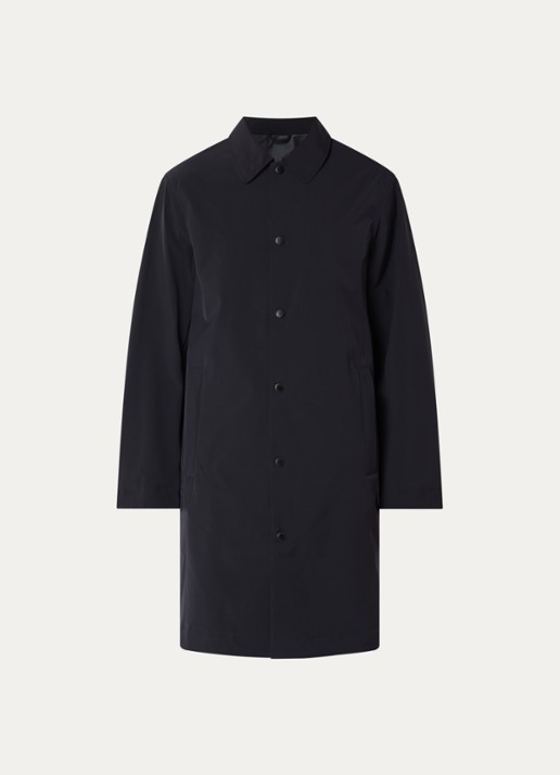 Armani Trenchcoat met ritszakken en kraag - voorkant donkerblauw